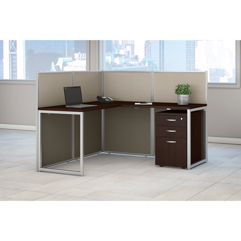 Bush Business Furniture Easy Office L Shaped Open Partition Desk Wayfair